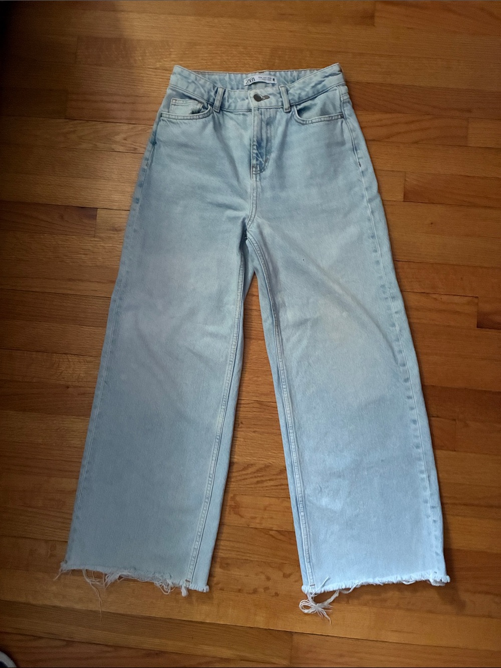 Zara Light Blue Wide-Leg Jeans
